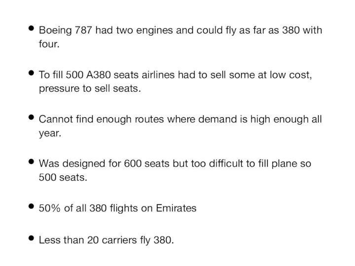 Boeing 787 had two engines and could fly as far as