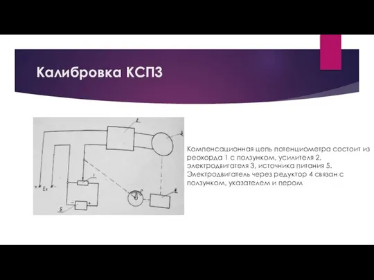 Калибровка КСП3 Компенсационная цепь потенциометра состоит из реохорда 1 с ползунком,