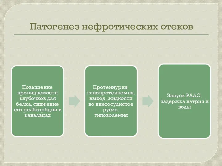 Патогенез нефротических отеков