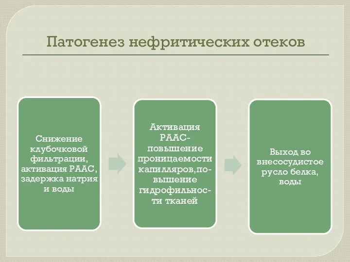 Патогенез нефритических отеков