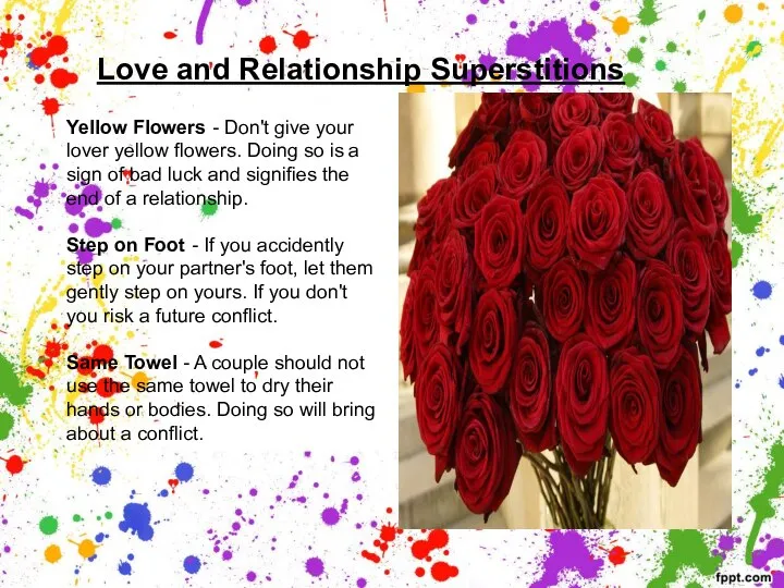 Love and Relationship Superstitions Yellow Flowers - Don't give your lover