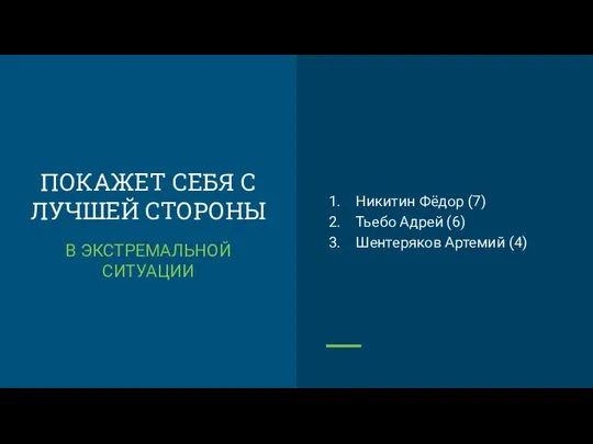 ПОКАЖЕТ СЕБЯ С ЛУЧШЕЙ СТОРОНЫ В ЭКСТРЕМАЛЬНОЙ СИТУАЦИИ Никитин Фёдор (7)