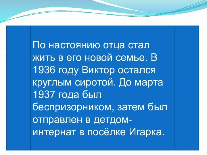 По настоянию отца стал жить в его новой семье. В 1936