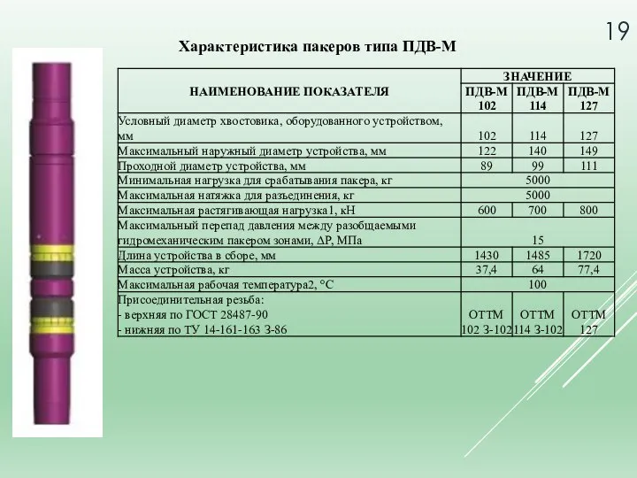 Характеристика пакеров типа ПДВ-М