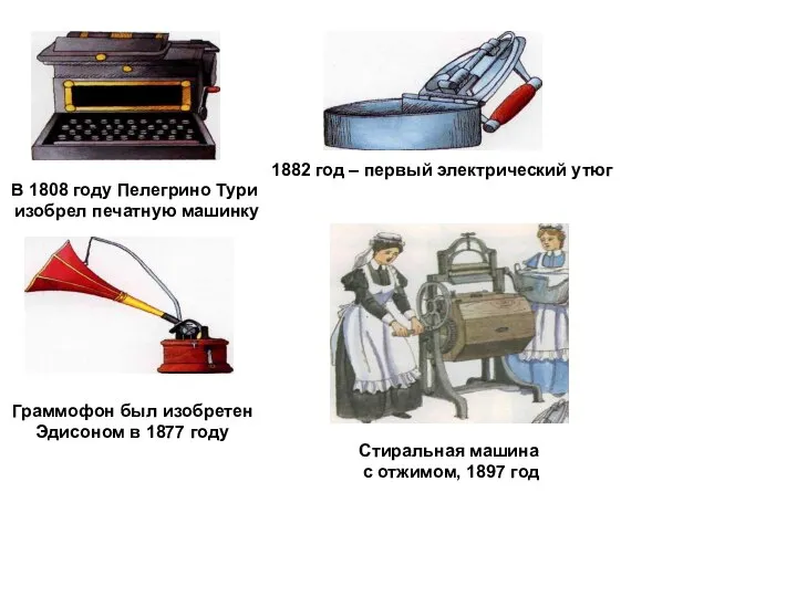 В 1808 году Пелегрино Тури изобрел печатную машинку Граммофон был изобретен