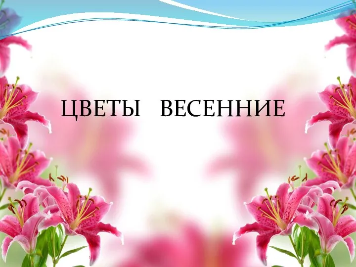 ЦВЕТЫ ВЕСЕННИЕ