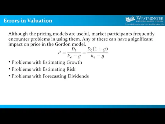 Errors in Valuation