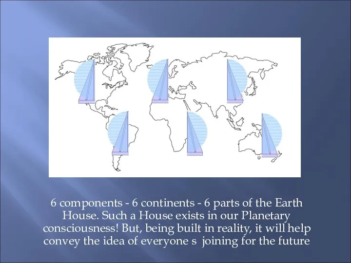 6 components - 6 continents - 6 parts of the Earth