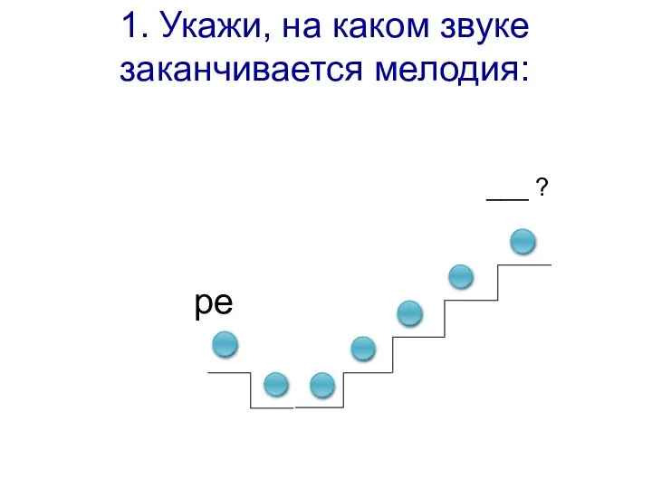 ре ___ ? 1. Укажи, на каком звуке заканчивается мелодия: