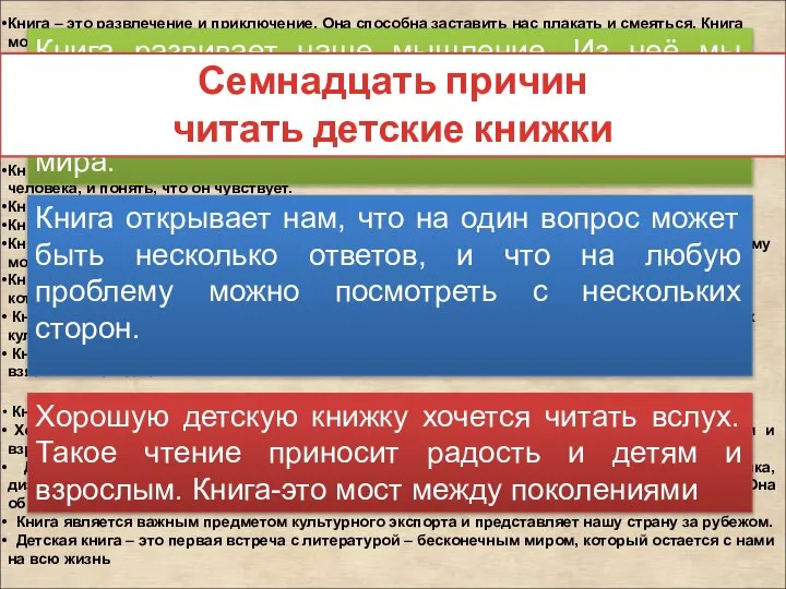 Книга – это развлечение и приключение. Она способна заставить нас плакать