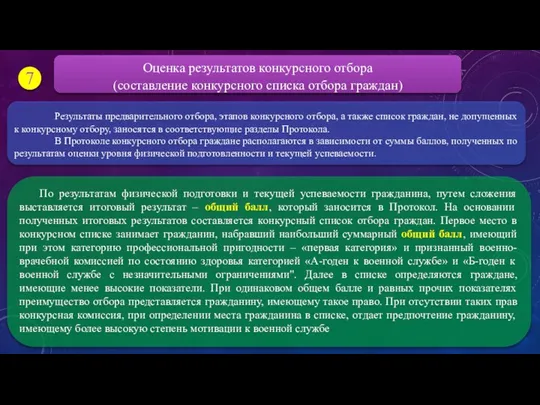 Результаты предварительного отбора, этапов конкурсного отбора, а также список граждан, не