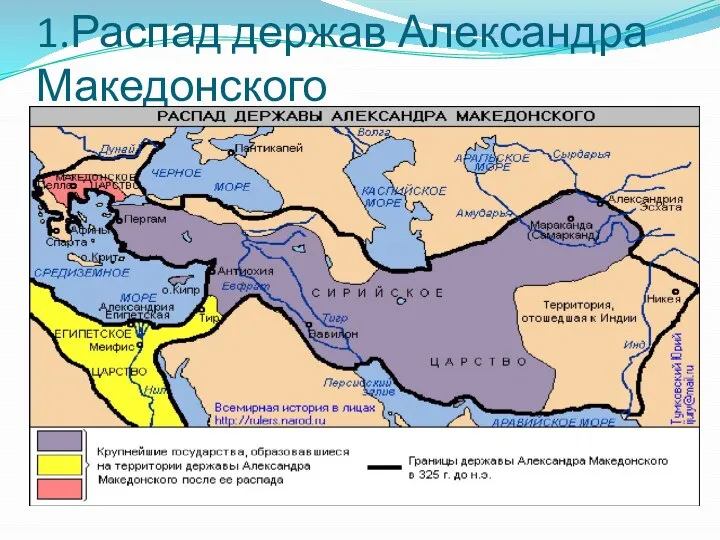 1.Распад держав Александра Македонского