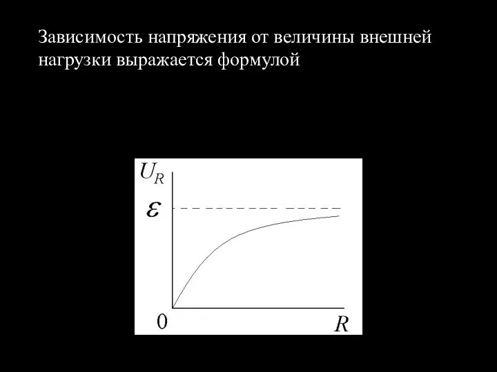 Зависимость напряжения от величины внешней нагрузки выражается формулой