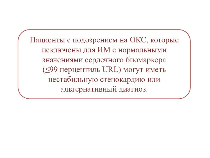 Пациенты с подозрением на ОКС, которые исключены для ИМ с нормальными