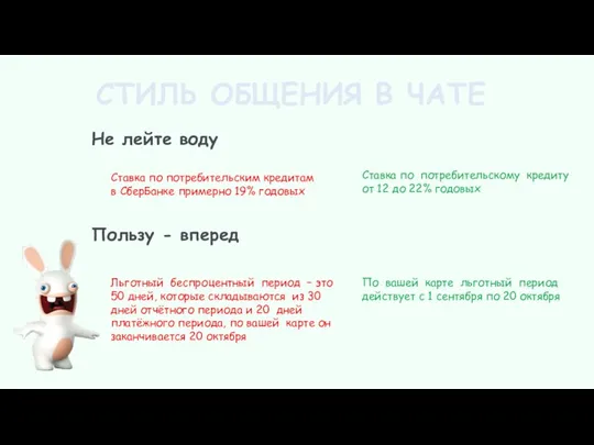 СТИЛЬ ОБЩЕНИЯ В ЧАТЕ Не лейте воду Пользу - вперед Ставка