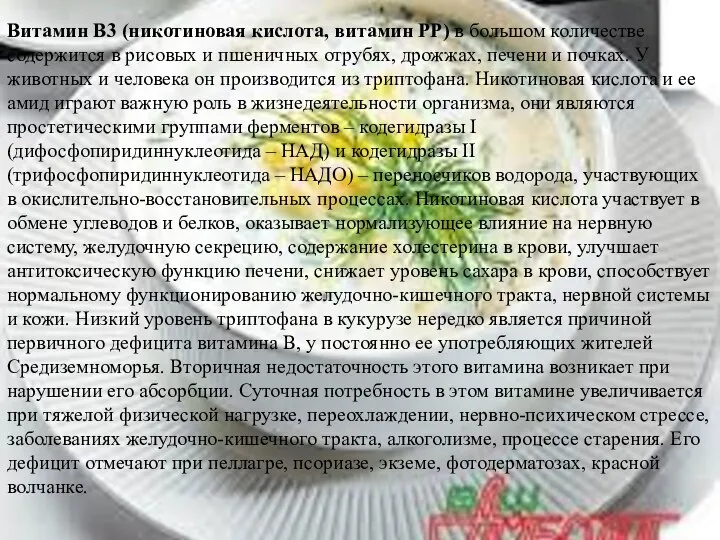 Витамин В3 (никотиновая кислота, витамин РР) в большом количестве содержится в