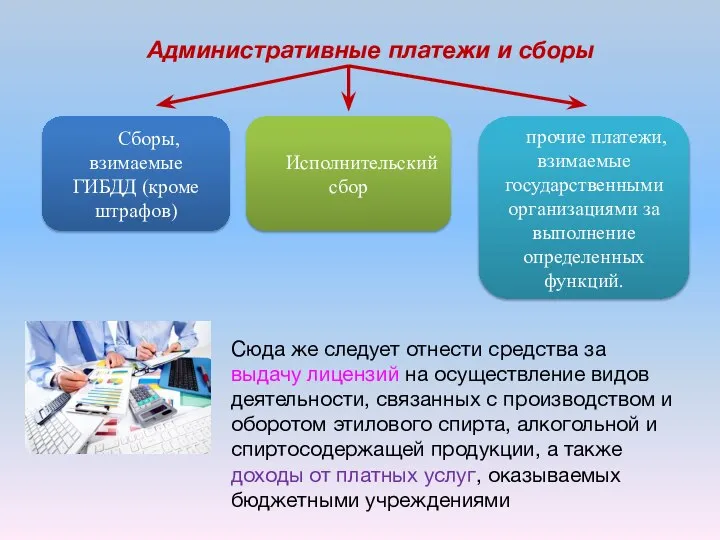 Административные платежи и сборы Сборы, взимаемые ГИБДД (кроме штрафов) Исполнительский сбор