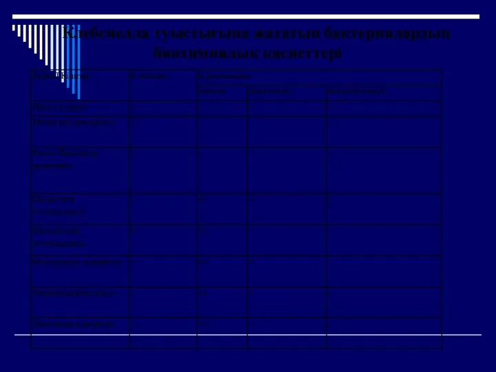 Клебсиелла туыстығына жататын бактериялардың биохимиялық қacиeттepi