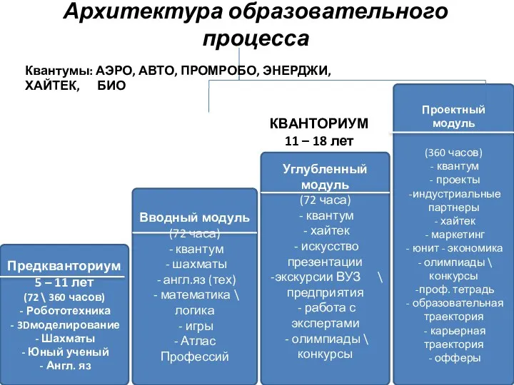 Архитектура образовательного процесса Вводный модуль (72 часа) - квантум - шахматы