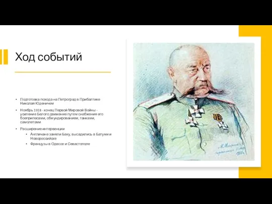 Ход событий Подготовка похода на Петроград в Прибалтике Николая Юденичем Ноябрь