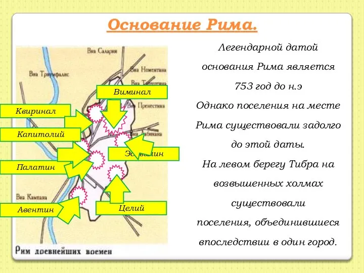 Основание Рима. Легендарной датой основания Рима является 753 год до н.э