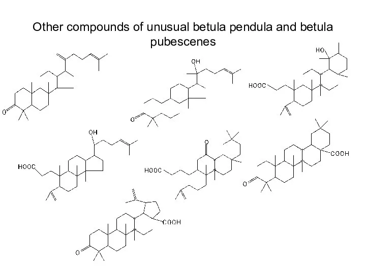 Other compounds of unusual betula pendula and betula pubescenes