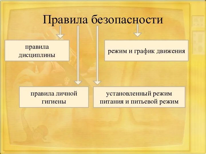 Правила безопасности правила дисциплины режим и график движения установленный режим питания