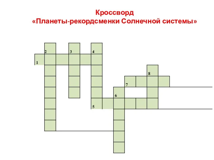 Кроссворд «Планеты-рекордсменки Солнечной системы»