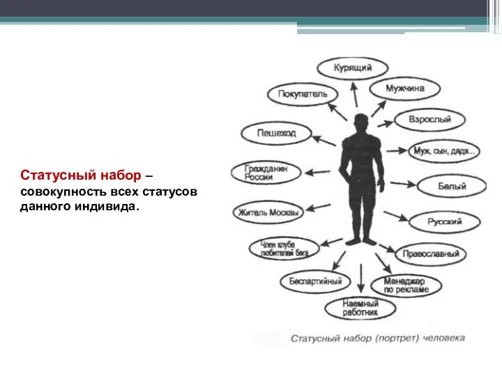 Статусный набор – совокупность всех статусов данного индивида.