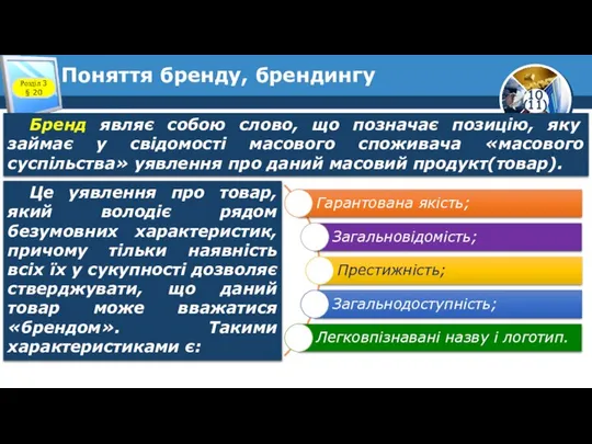 Поняття бренду, брендингу Розділ 3 § 20 Бренд являє собою слово,