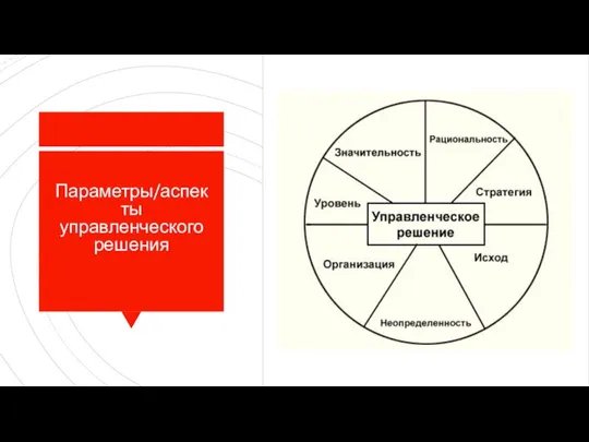 Параметры/аспекты управленческого решения
