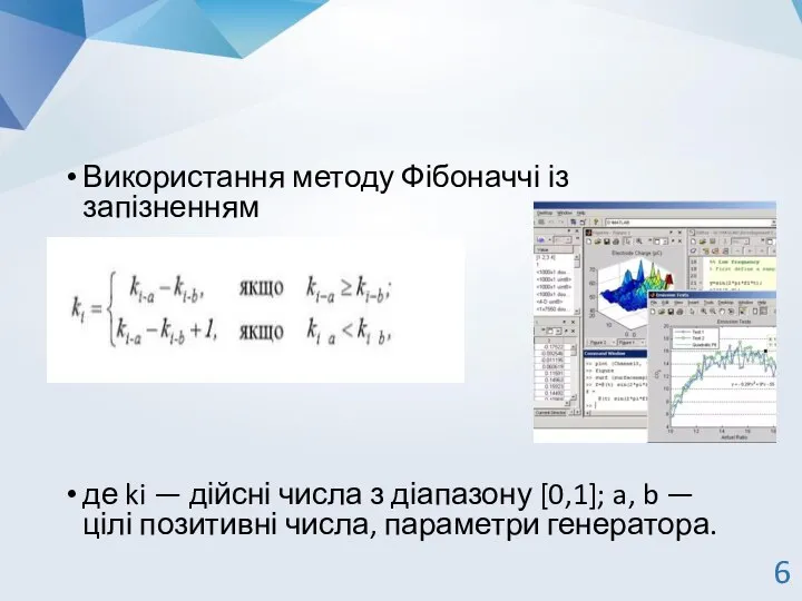 Використання методу Фібоначчі із запізненням де ki — дійсні числа з