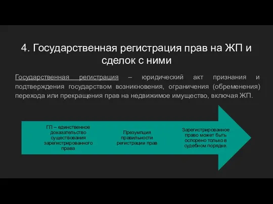 4. Государственная регистрация прав на ЖП и сделок с ними Государственная