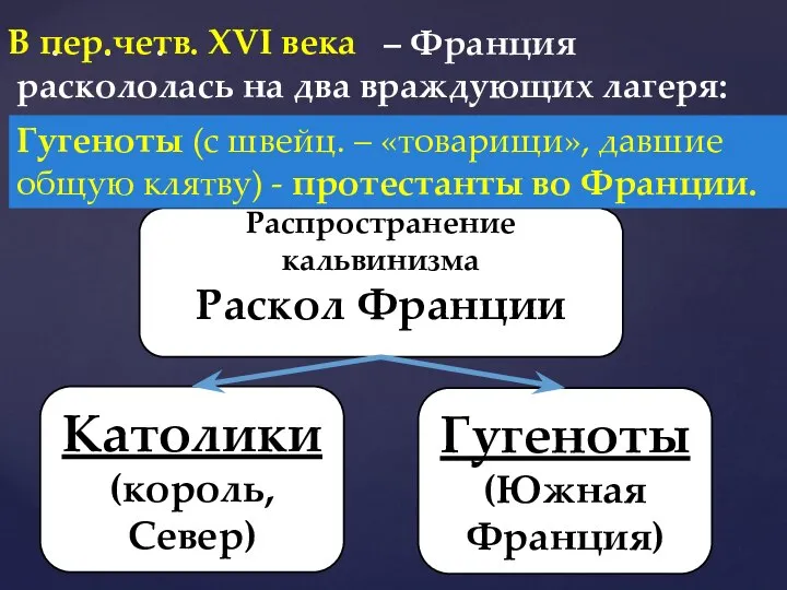 . . . – Франция раскололась на два враждующих лагеря: Распространение