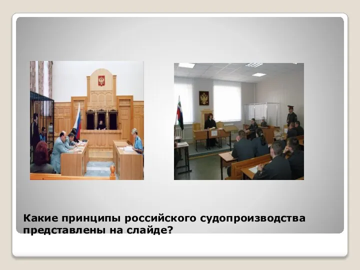 Какие принципы российского судопроизводства представлены на слайде?