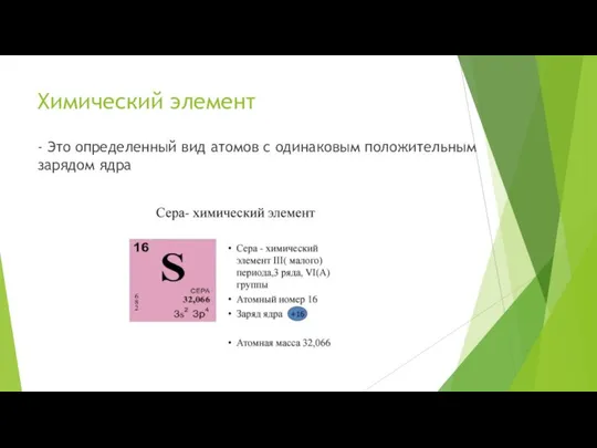 Химический элемент - Это определенный вид атомов с одинаковым положительным зарядом ядра