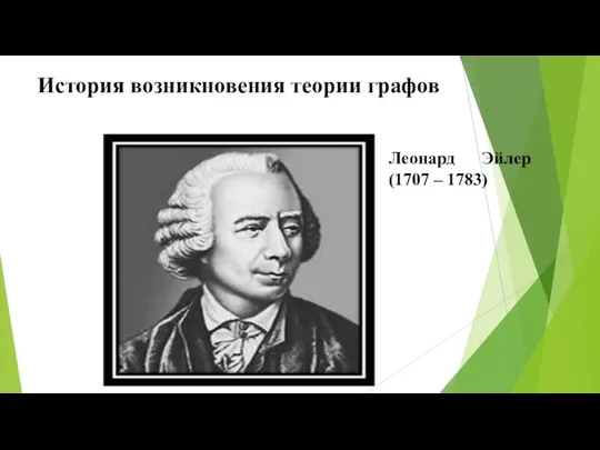 История возникновения теории графов Леонард Эйлер (1707 – 1783)