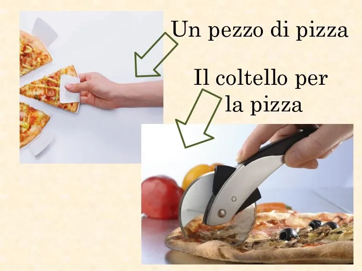 Un pezzo di pizza Il coltello per la pizza