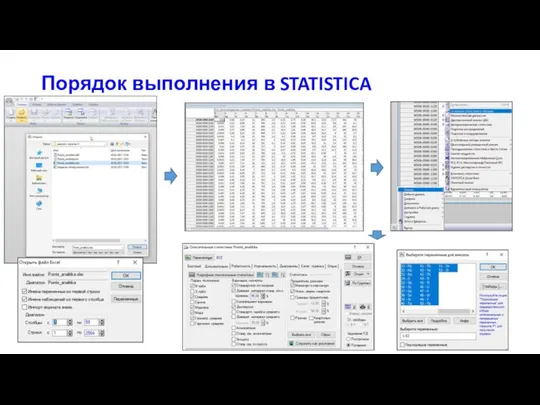 Порядок выполнения в STATISTICA