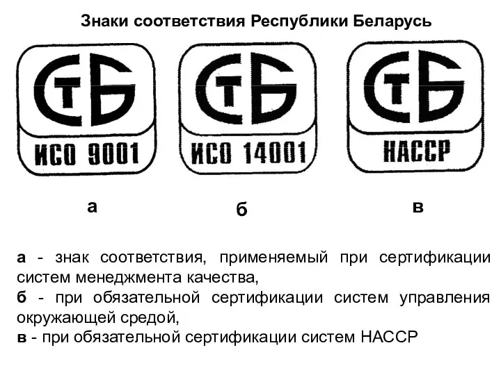 Знаки соответствия Республики Беларусь а - знак соответствия, применяемый при сертификации