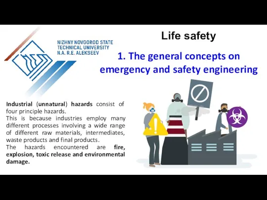 Industrial (unnatural) hazards consist of four principle hazards. This is because