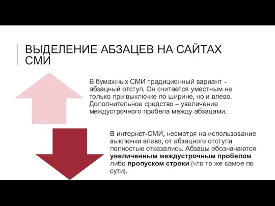 ВЫДЕЛЕНИЕ АБЗАЦЕВ НА САЙТАХ СМИ