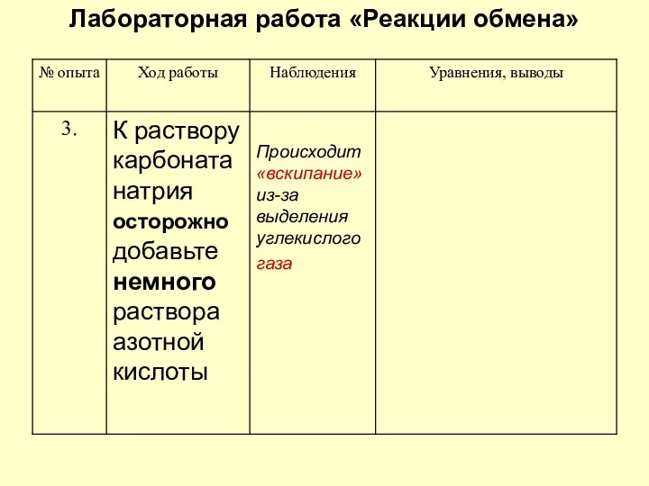 Лабораторная работа «Реакции обмена»