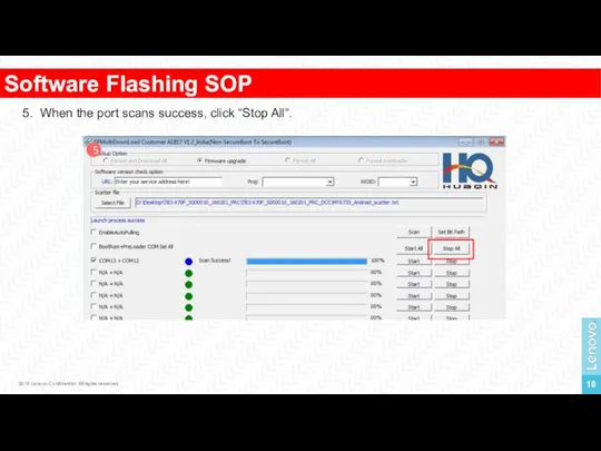 Software Flashing SOP 2016 Lenovo Confidential. All rights reserved. 5. When