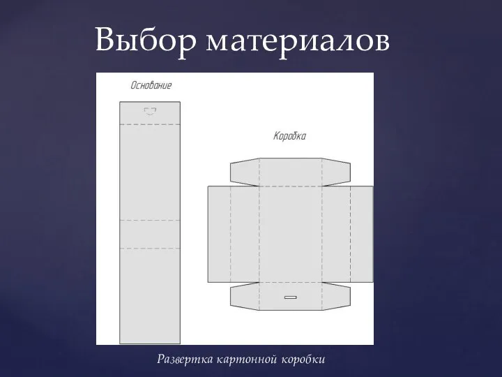 Выбор материалов Развертка картонной коробки