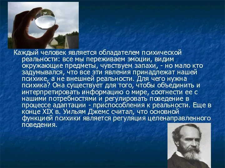 Каждый человек является обладателем психической реальности: все мы переживаем эмоции, видим