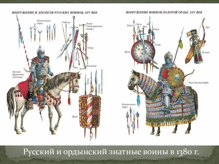 Русский и ордынский знатные воины в 1380 г.