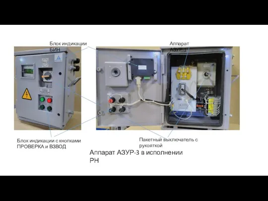 Аппарат АЗУР-3 в исполнении РН Блок индикации БИН Аппарат АЗУР-1 Пакетный