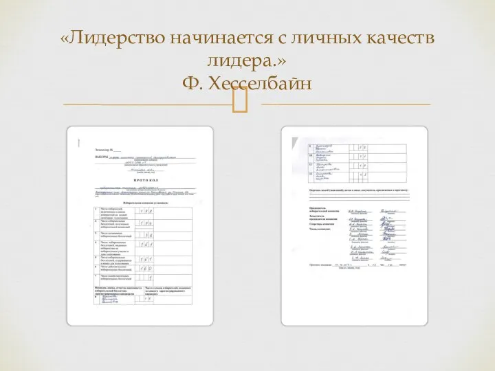 «Лидерство начинается с личных качеств лидера.» Ф. Хесселбайн