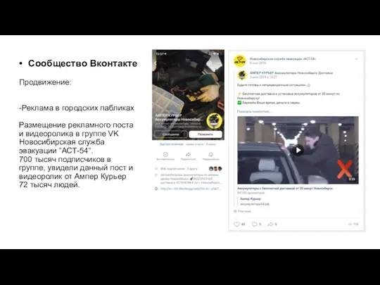 Сообщество Вконтакте Продвижение: -Реклама в городских пабликах Размещение рекламного поста и